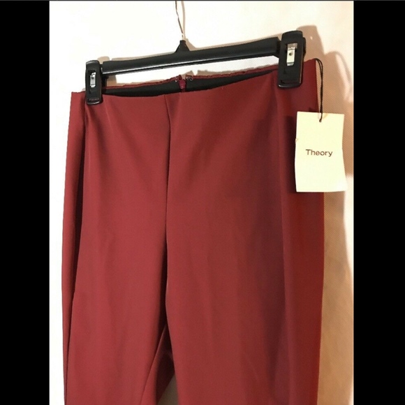 NWT Theory‎ 'Navalane- Becker' Skinny Ponte Pants in Black Cherry [SZ 4 ] - Picture 4 of 14